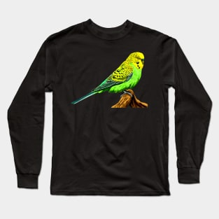 Vivid Voices: Budgies Bring Colorful Melodies to Graphic Tee Long Sleeve T-Shirt